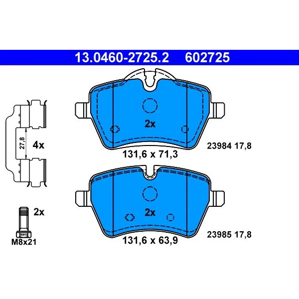 BMW R50 R52 R53 R55… Fren Balatası 34119804735 13.0460-2725.2 ATE - BMW yedek parça