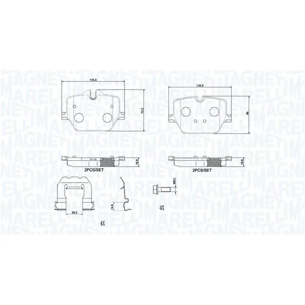 BMW G20 G21 G22 G23… Fren Balatası 34206888835 MAGNETI MARELLI
