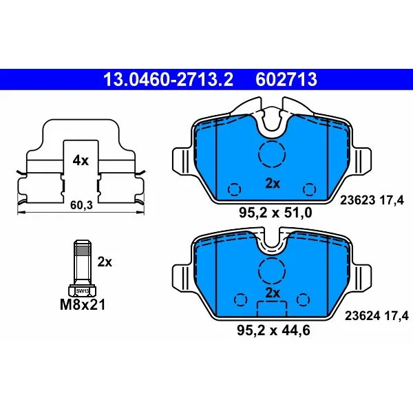BMW E81 E87 E90 E92… Fren Balatası 34216767145 13.0460-2713.2 ATE - BMW yedek parça