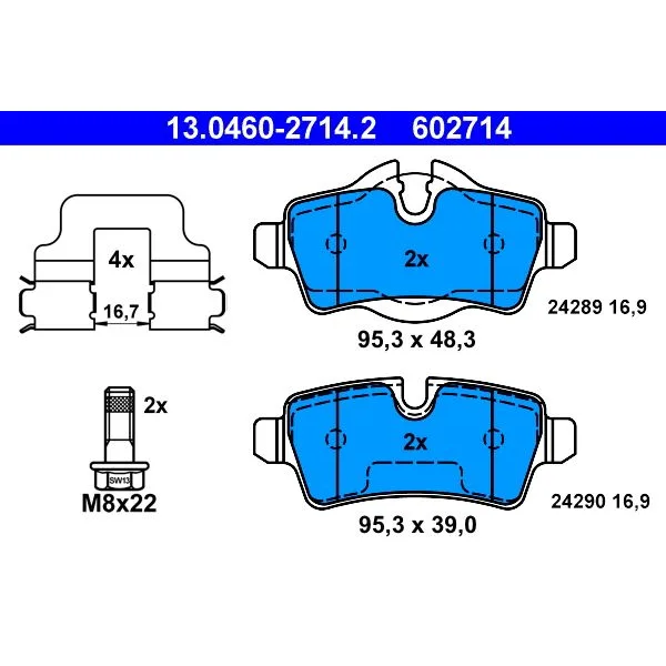BMW R55 R56 R57 R58… Fren Balatası 34216778327 13.0460-2714.2 ATE - BMW yedek parça