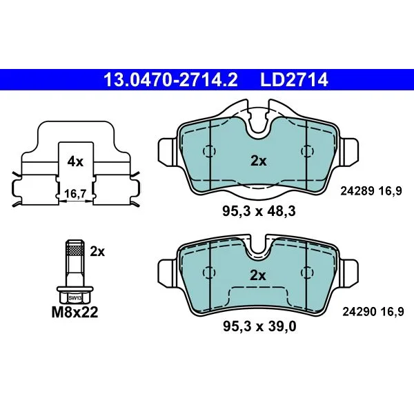 BMW R55 R56 R57 R58… Fren Balatası 34216778327 13.0470-2714.2 ATE - BMW yedek parça