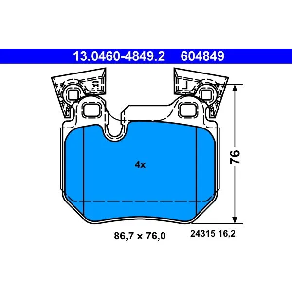 BMW 1 Serisi E82 E88 Fren Balatası 34216791421 13.0460-4849.2 ATE - BMW yedek parça