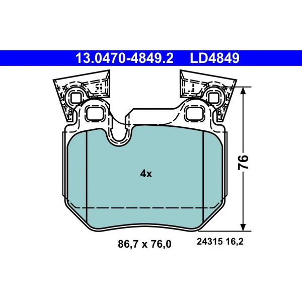 BMW 1 Serisi E82 E88 Fren Balatası 34216791421 13.0470-4849.2 ATE - BMW yedek parça