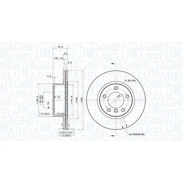 BMW E81 E82 E87 E88… Fren Diski 34116764641 MAGNETI MARELLI