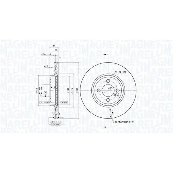 BMW R55 R56 R57 R58… Fren Diski 34116768933 MAGNETI MARELLI