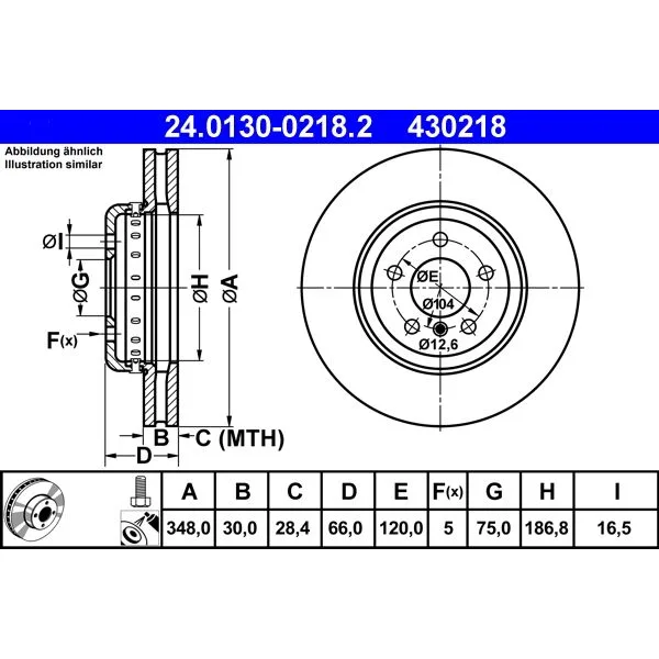 BMW 5 Serisi F10 F11 Fren Diski 34116775277 24.0130-0218.2 ATE - BMW yedek parça