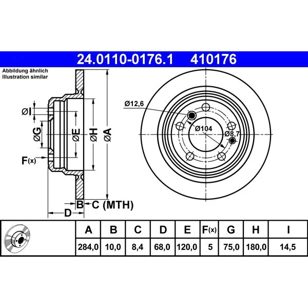 BMW Fren Diski 34211152221 24.0110-0176.1 ATE - BMW yedek parça