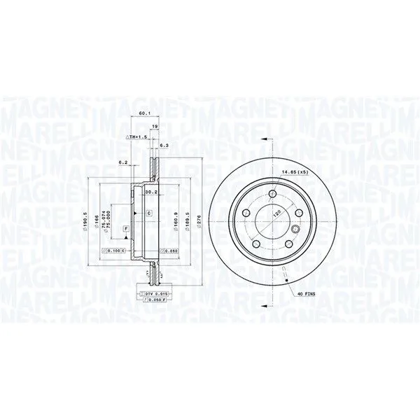 BMW 3 Serisi E36 E46 Fren Diski 34211162315 MAGNETI MARELLI