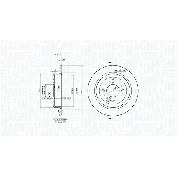 BMW MINI R50 R52 R53 R56 Fren Diski 34211503070 MAGNETI MARELLI
