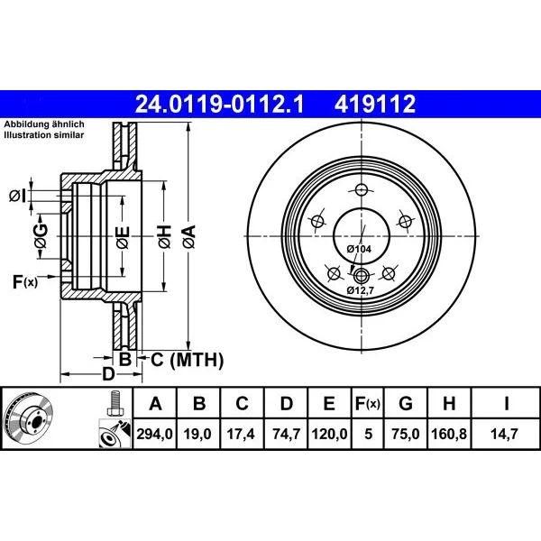 BMW Z4 E85 E86 Fren Diski 34216754137 24.0119-0112.1 ATE - BMW yedek parça