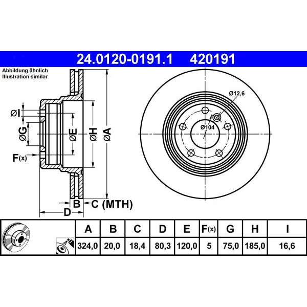 BMW X5 E53 Fren Diski 34216756849 24.0120-0191.1 ATE - BMW yedek parça