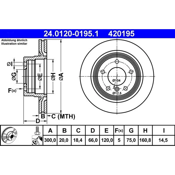 BMW E81 E87 E90 E91… Fren Diski 34216764651 24.0120-0195.1 ATE - BMW yedek parça