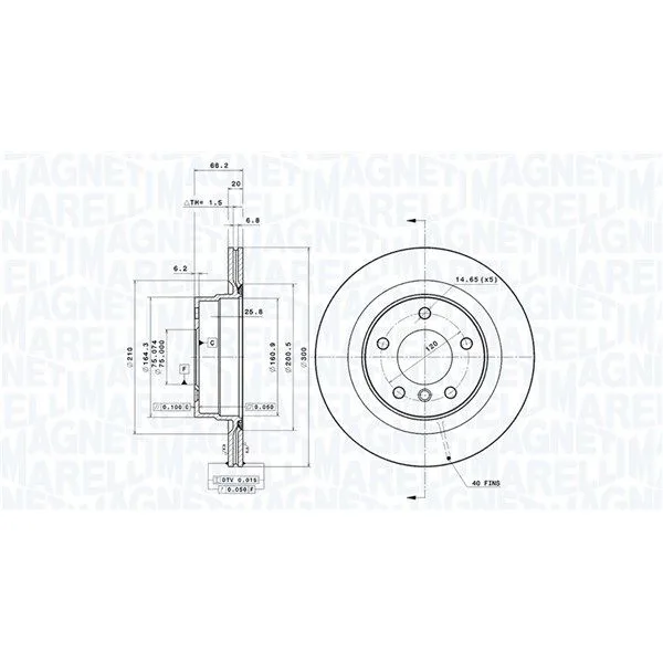 BMW E81 E87 E88 E90… Fren Diski 34216764651 MAGNETI MARELLI
