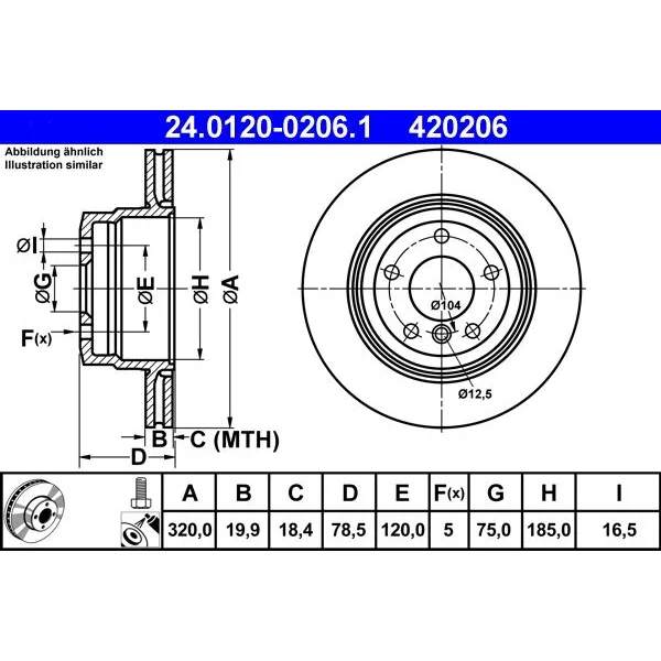 BMW E70 E71 E72 F15… Fren Diski 34216771970 24.0120-0206.1 ATE - BMW yedek parça
