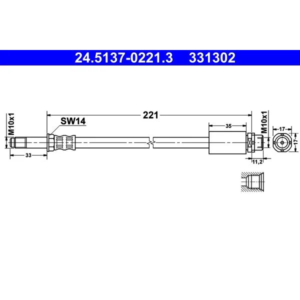 BMW E81 E82 E84 E87… Fren Hortumu 34306762837 24.5137-0221.3 ATE - BMW yedek parça