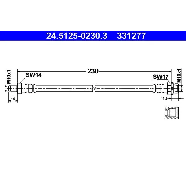 BMW E81 E82 E84 E87… Fren Hortumu 34306792253 24.5125-0230.3 ATE - BMW yedek parça