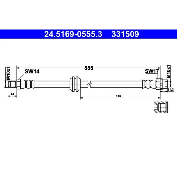 BMW 7 Serisi E65 E66 Fren Hortumu 34326753610 24.5169-0555.3 ATE