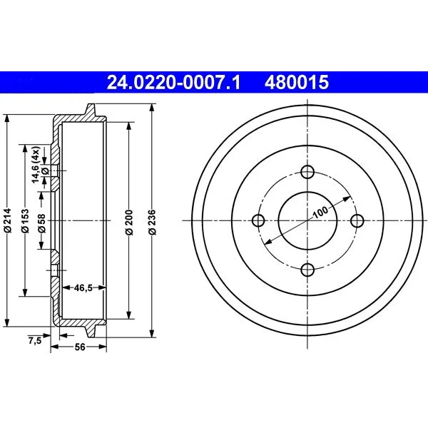 BMW Fren Kampanası 34213460010 24.0220-0007.1 ATE - BMW yedek parça