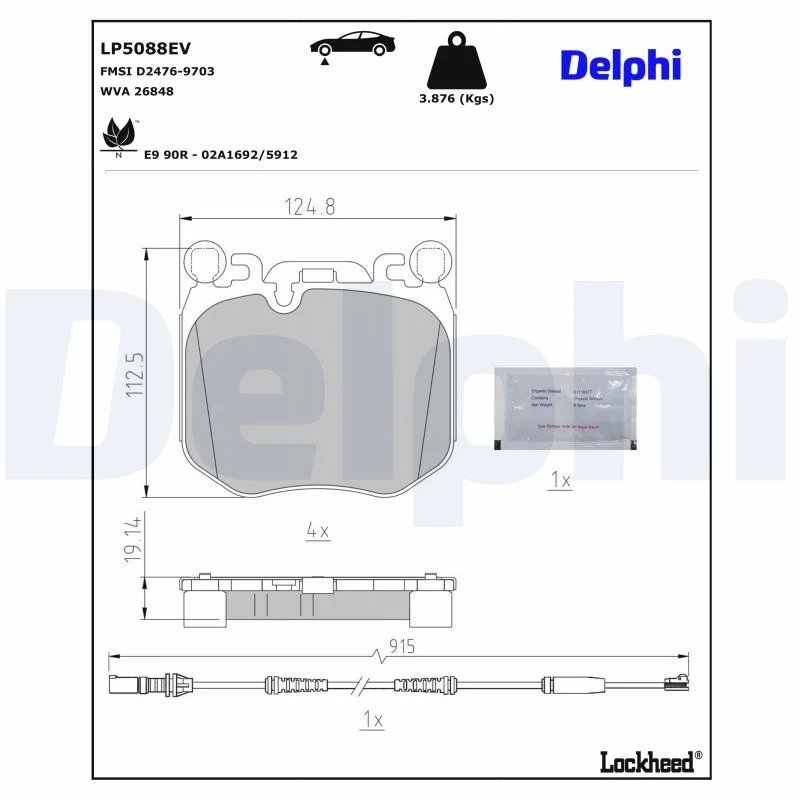 BMW G70 Fren Balatası Ön DELPHI LP5088EV