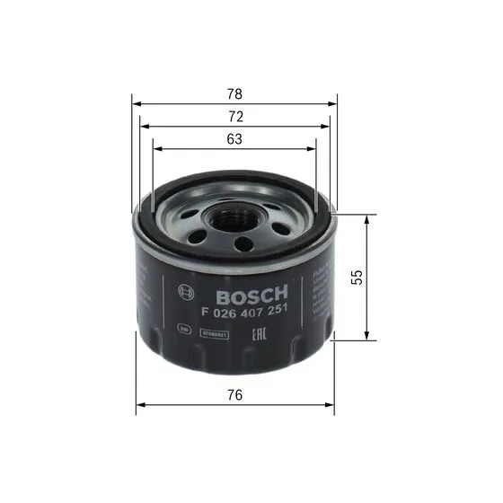 BMW i Serisi I01 Yağ Filtresi 11417673541 F026407251 BOSCH - BMW yedek parça