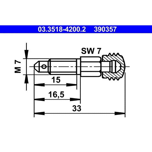 BMW Kaliper Hava Alma Vidası 34112660180 03.3518-4200.2 ATE