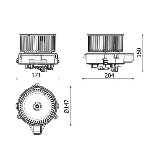 BMW Kalorifer Fan Motoru 64116813123 AB 283 000P MAHLE - BMW yedek parça