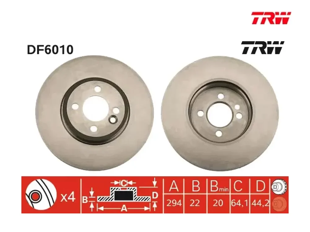 BMW R50 R52 R53 R56 R57 R58 Fren Diski TRW DF6010