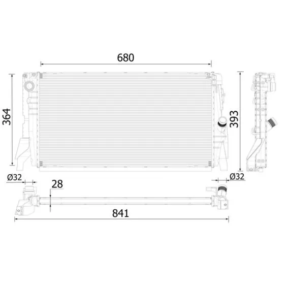 BMW F39 F45 F46 F48… B32 B36 B38 Radyatör 17117617639 CR 2314 000P MAHLE