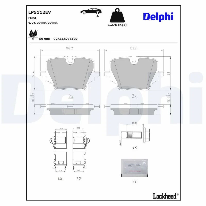 BMW U11 Fren Balatası Arka DELPHI LP5112EV