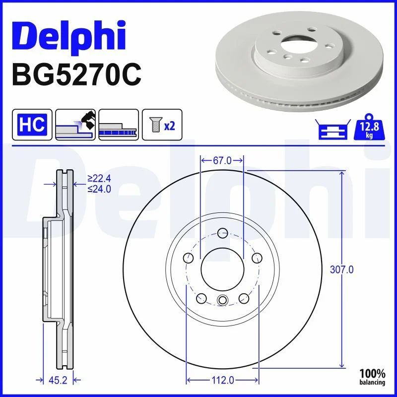BMW U11 Fren Diski Ön DELPHI BG5270C