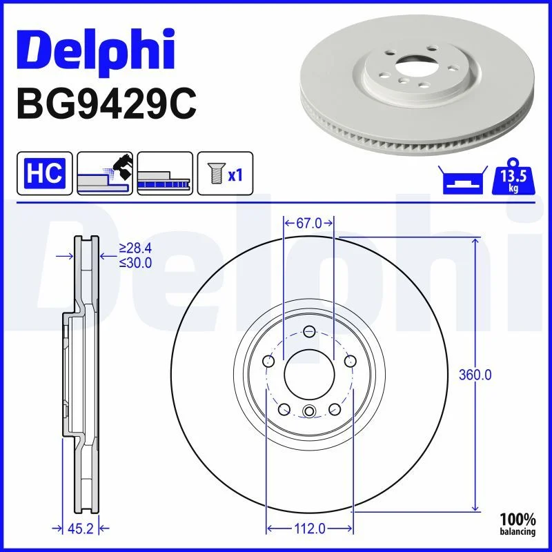 BMW U11 Fren Diski Ön DELPHI BG9429C