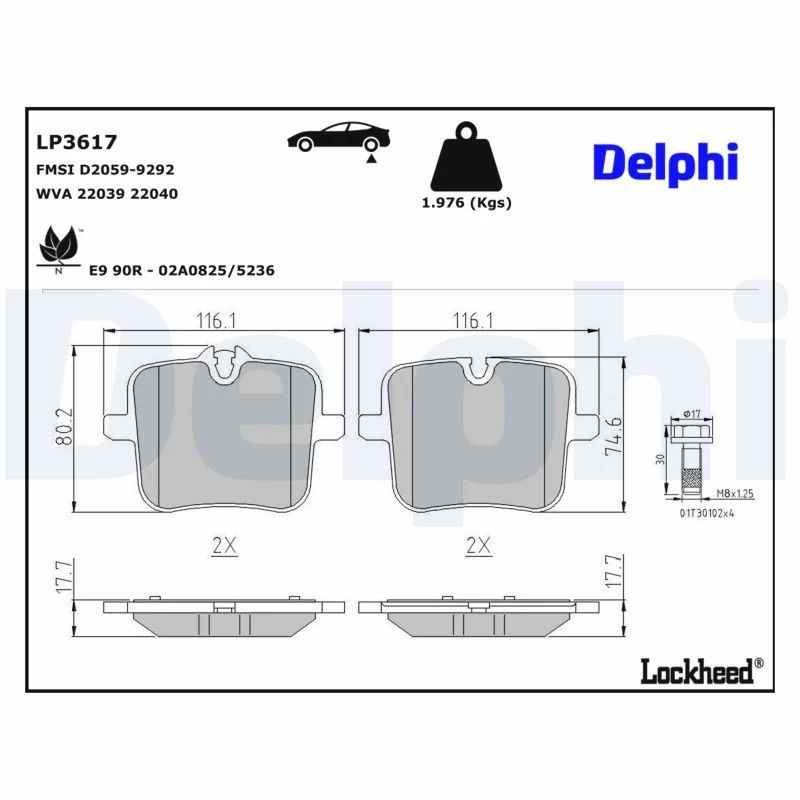Fren Balatası Arka DELPHI LP3617