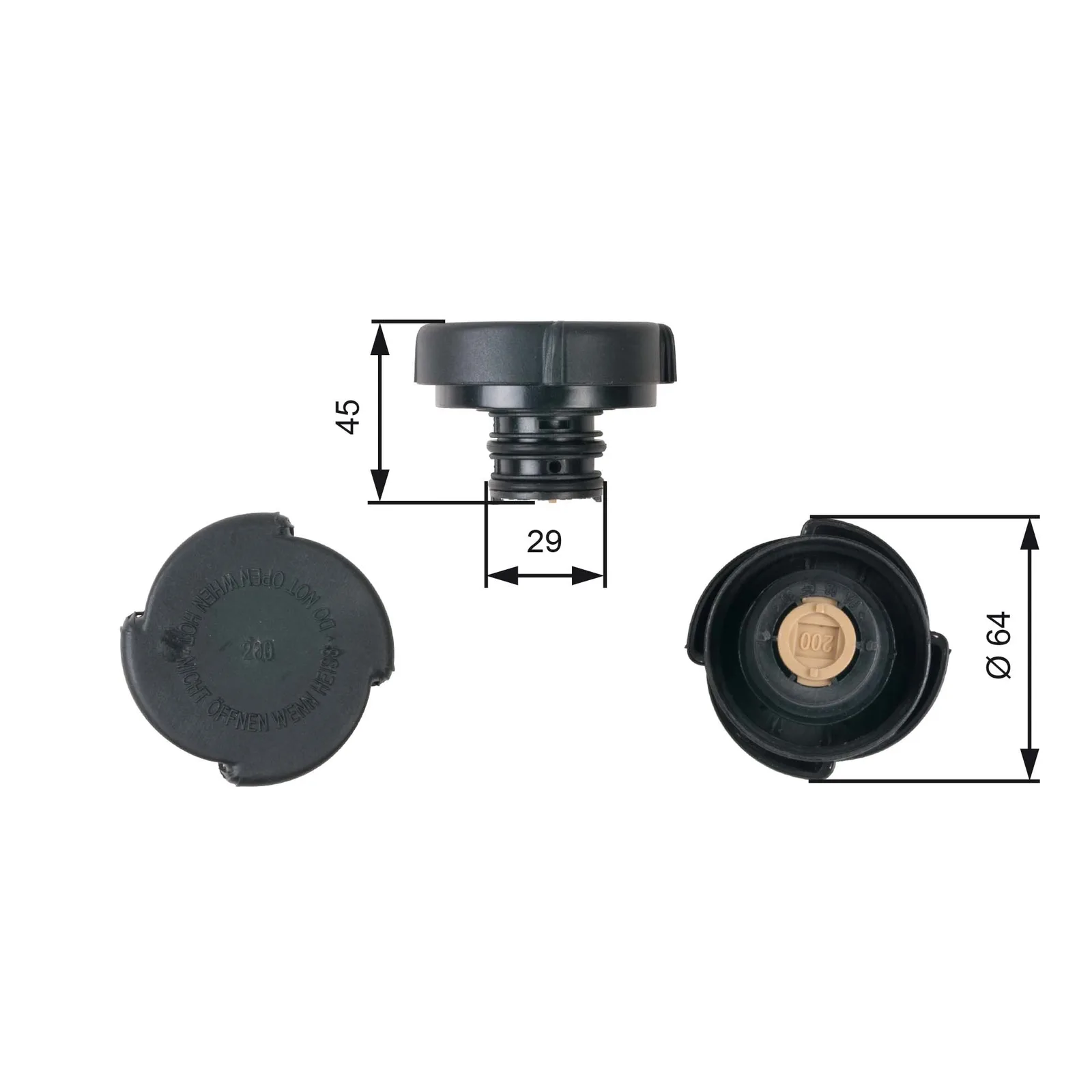 BMW E31 E32 E34 E36… M30 M42 M43… Radyatör Yedek Su Kapağı 17117639022 RC204 GATES