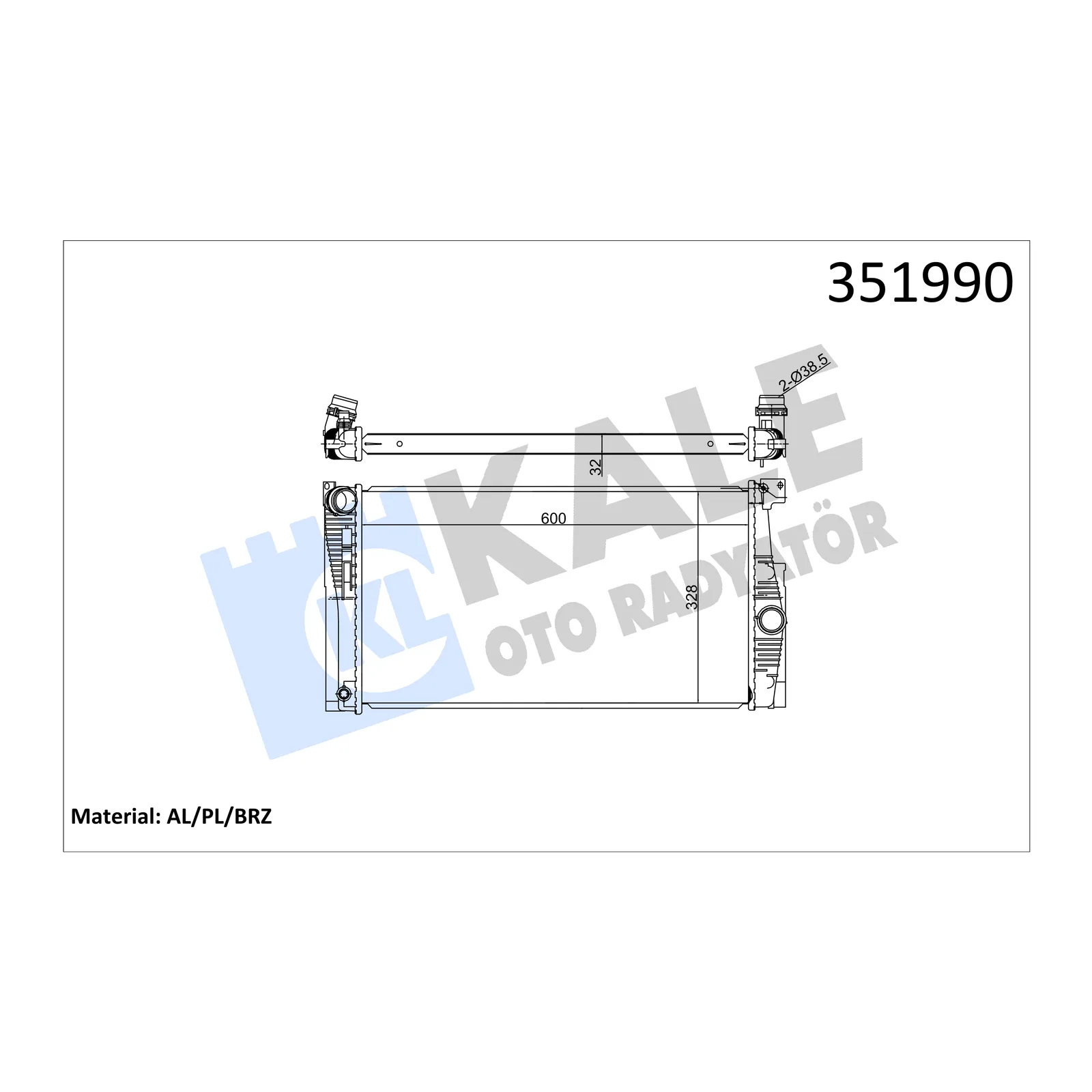 BMW 5 Serisi F10 F11 Su Radyatörü 17118672012 351990 KALE