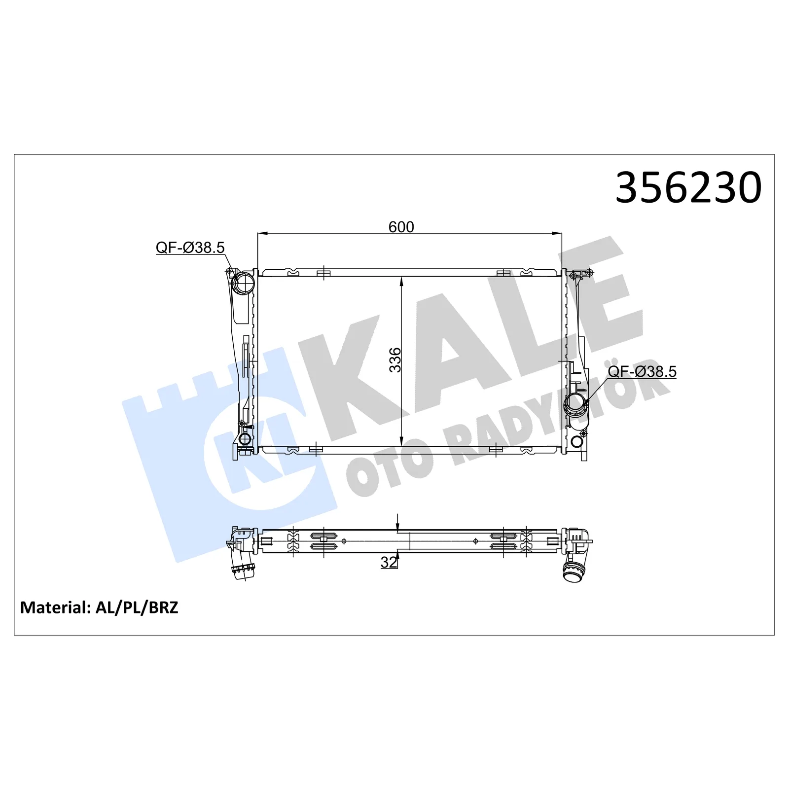 BMW E81 E82 E84 E87… Su Radyatörü 17117547059 356230 KALE