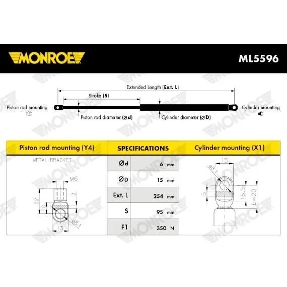 BMW 3 Serisi E30 Kaput Amortisörü 11811906286 ML5596 MONROE - BMW yedek parça