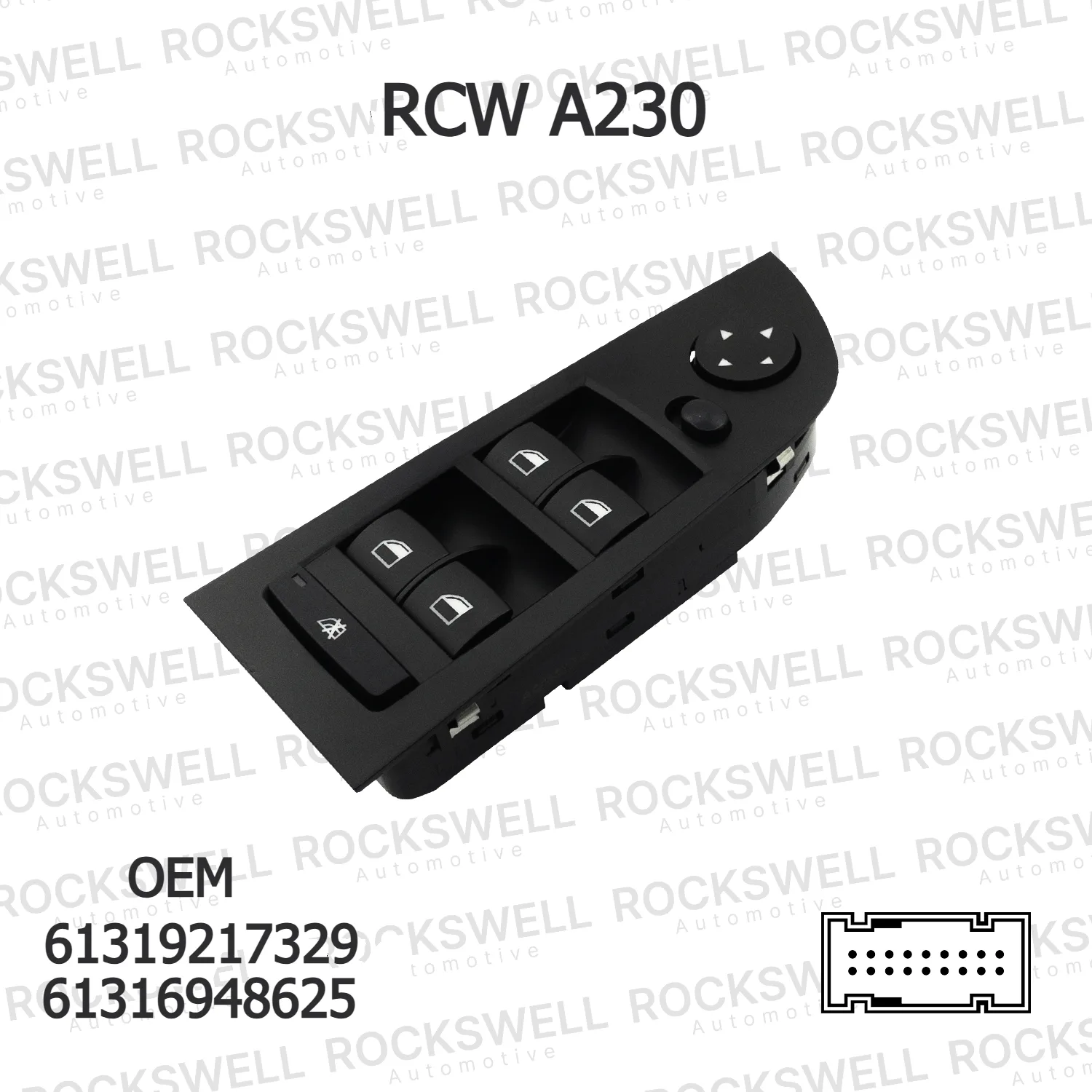 BMW 3 Serisi E90 Ön Sol Cam Açma Düğmesi 61319217329 RCW A230 ROCKSWELL