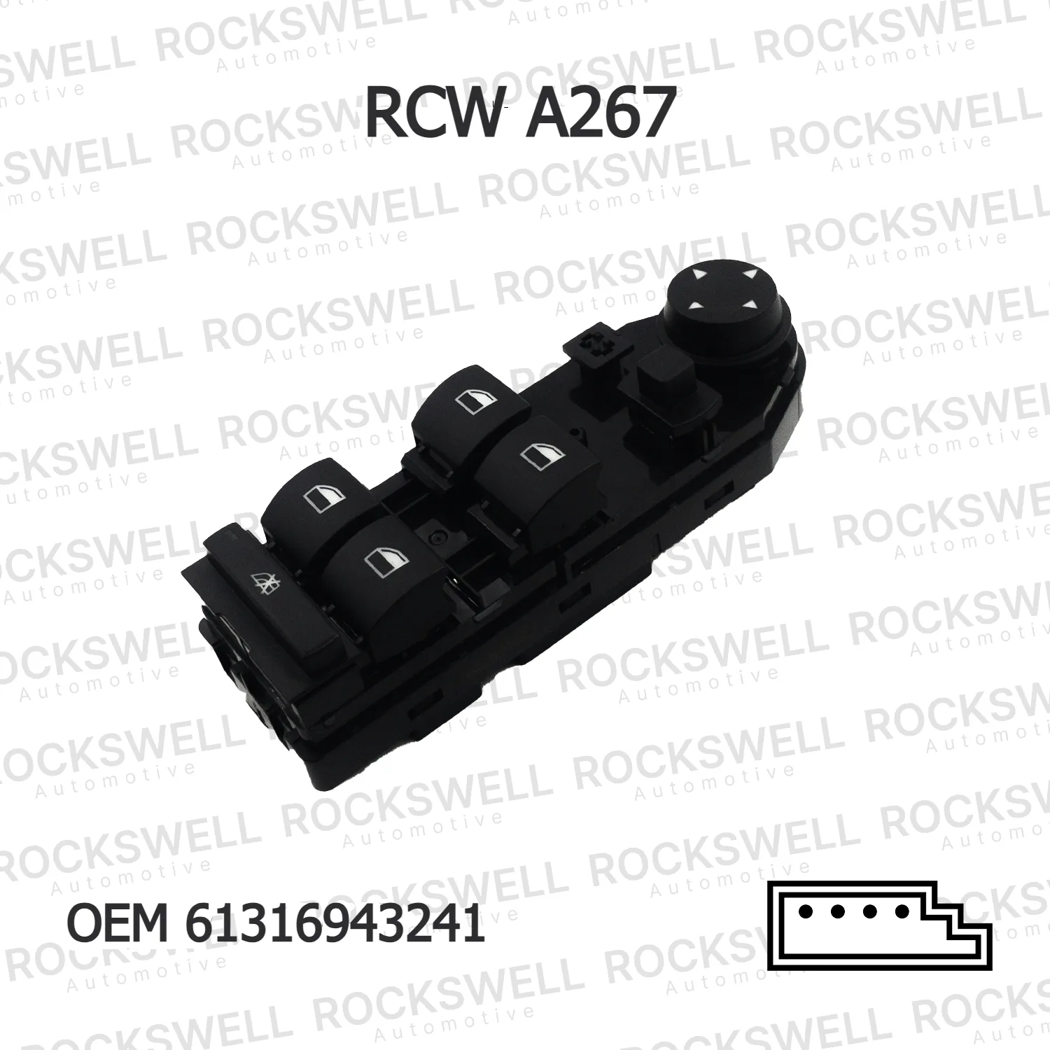 BMW 5 Serisi E60 E61 Sol Cam Açma Düğmesi 61316943241 RCW A267 ROCKSWELL