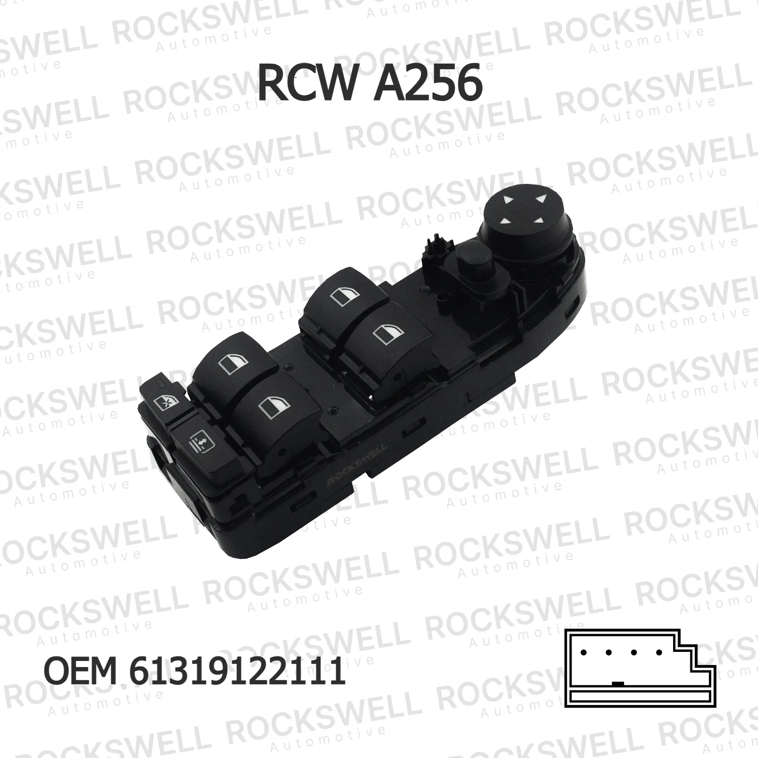 BMW 5 Serisi E60 Ön Sol Cam Açma Düğmesi 61319122111 RCW A256 ROCKSWELL