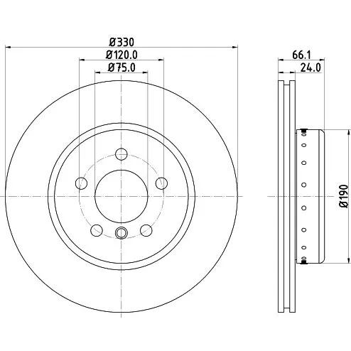 BMW 5 Serisi F10 F11 Fren Diski 34106883506 8DD 355 120-661 HELLA PAGID - BMW yedek parça