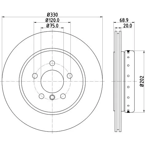 BMW 5 Serisi F10 F11 Fren Diski 34216775287 8DD 355 120-671 HELLA PAGID - BMW yedek parça