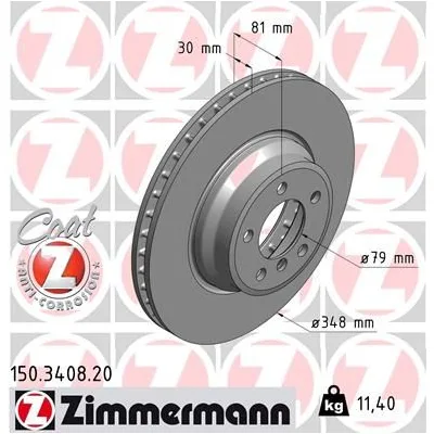 BMW 7 Serisi E65 E66 Ön Fren Diski 34116864057 ZIMMERMANN