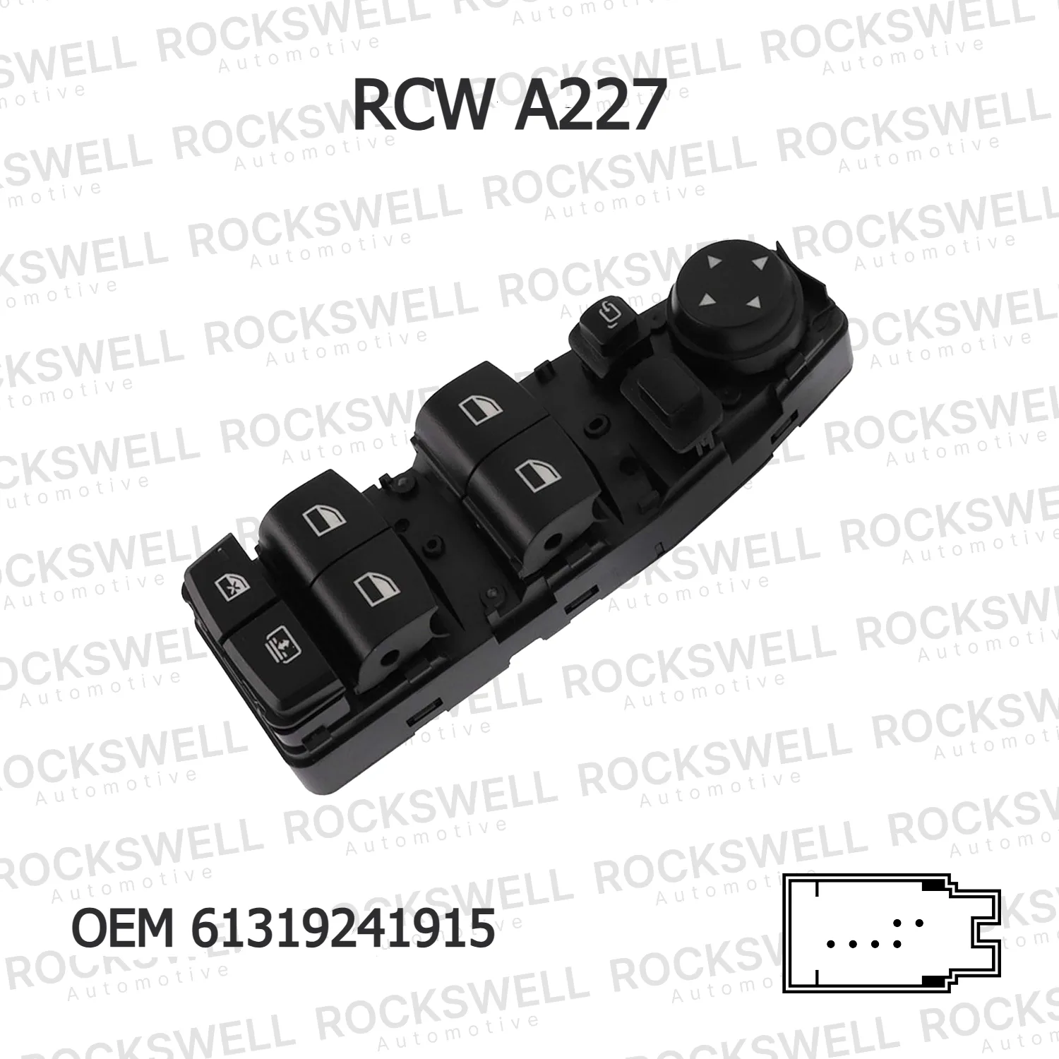 BMW 7 Serisi F01 Ön Sol Cam Açma Düğmesi 61319241915 RCW A227 ROCKSWELL