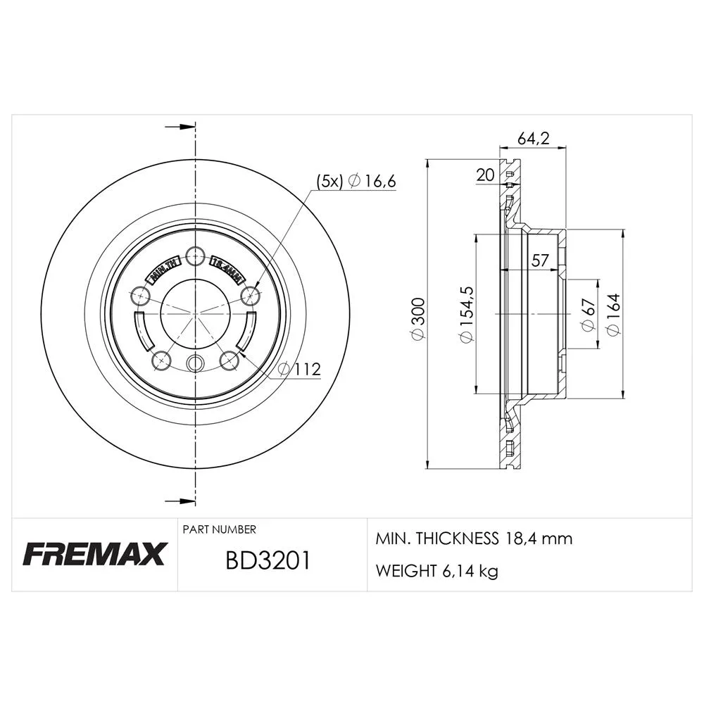 BMW Arka Fren Diski 34206877213 BD3201 FREMAX - BMW yedek parça