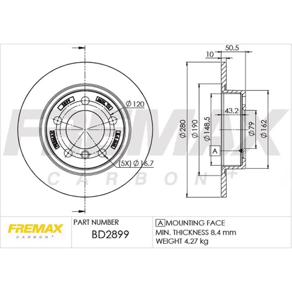 BMW Arka Fren Diski 34209804830 BD2899 FREMAX - BMW yedek parça