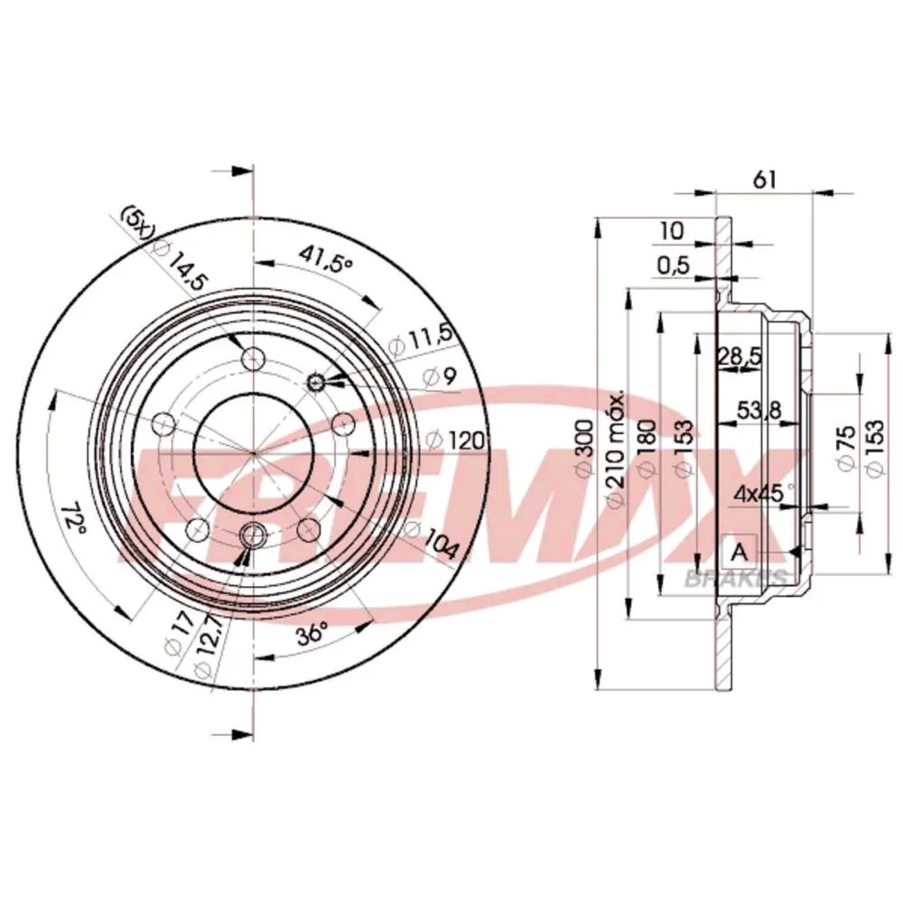 BMW Arka Fren Diski 34211156668 BD6668 FREMAX - BMW yedek parça