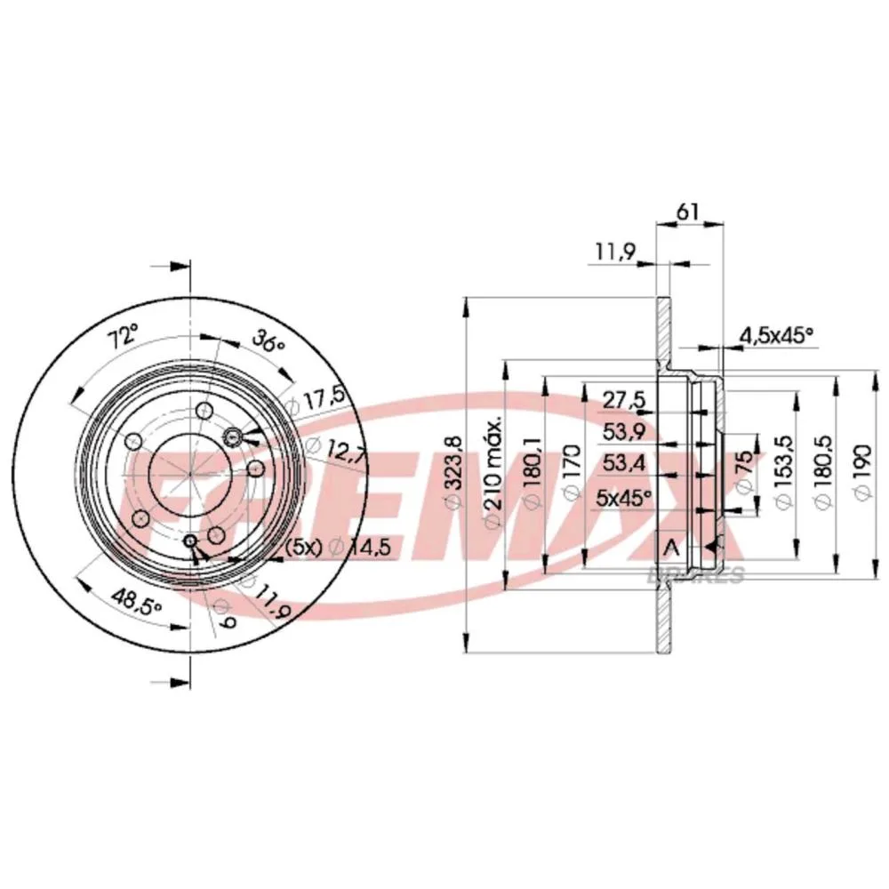 BMW Arka Fren Diski 34211157953 BD9900 FREMAX - BMW yedek parça