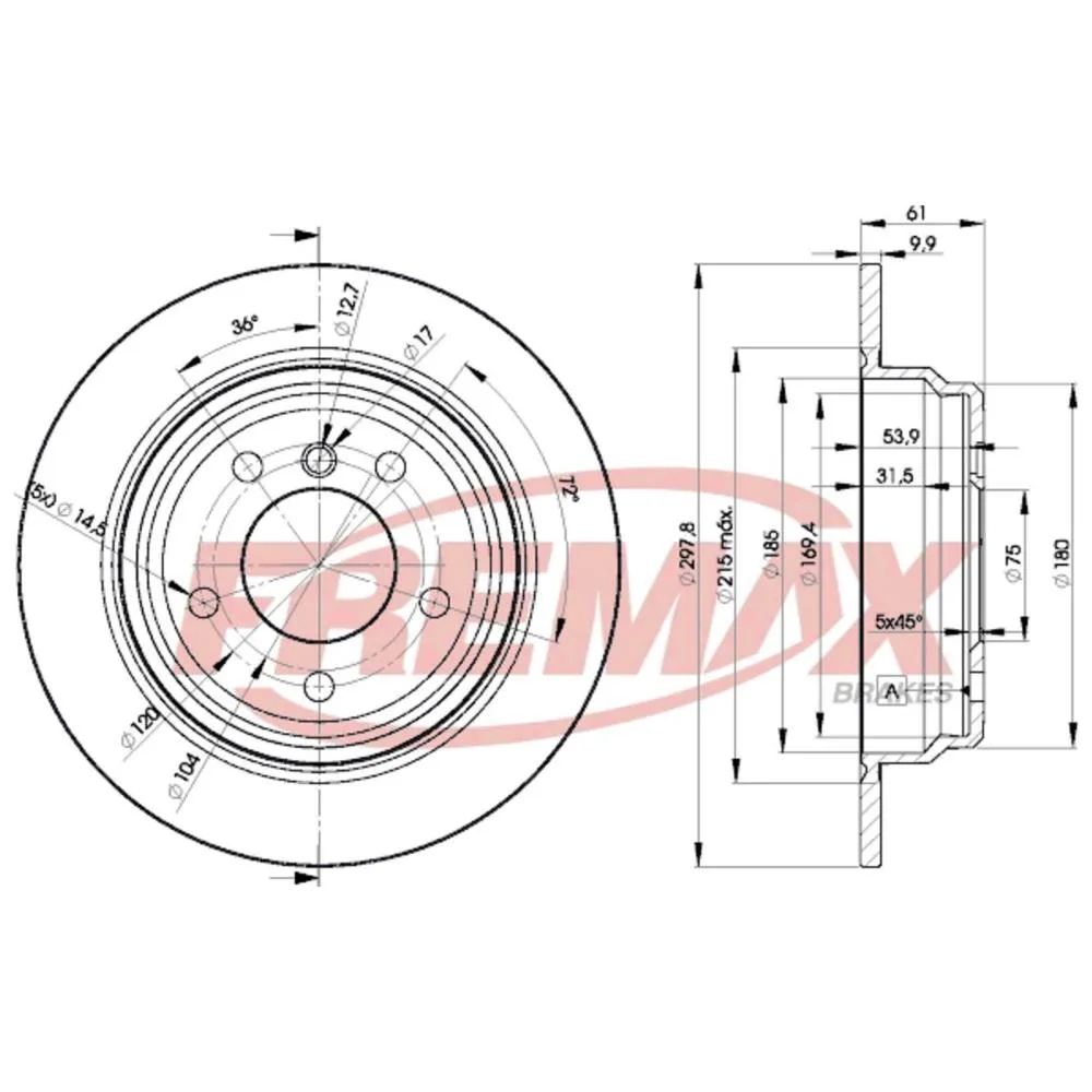 BMW Arka Fren Diski 34211163669 BD4129 FREMAX - BMW yedek parça