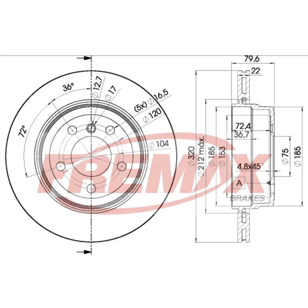 BMW Arka Fren Diski 34213332217 BD2218 FREMAX - BMW yedek parça