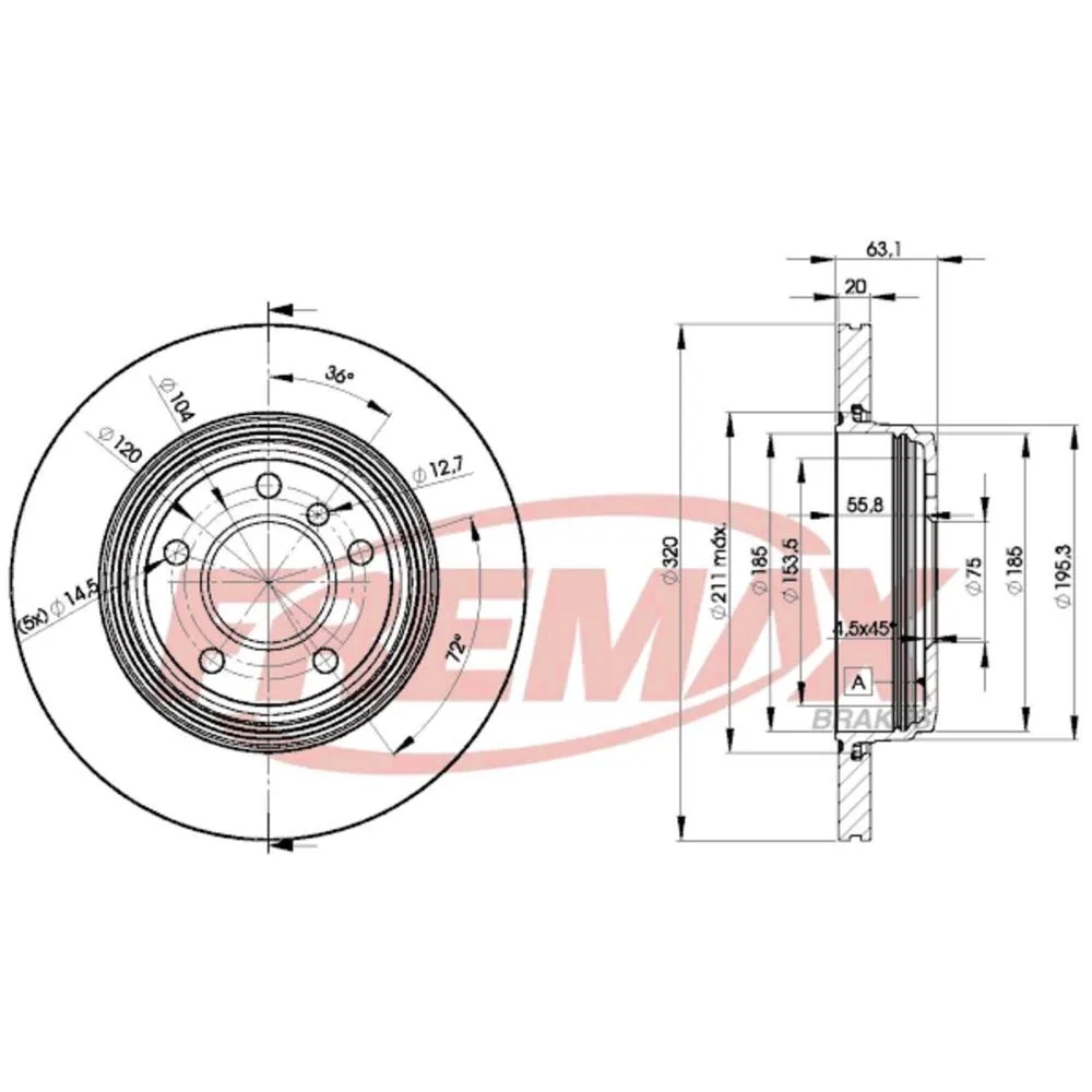 BMW Arka Fren Diski 34213753215 BD3215 FREMAX - BMW yedek parça